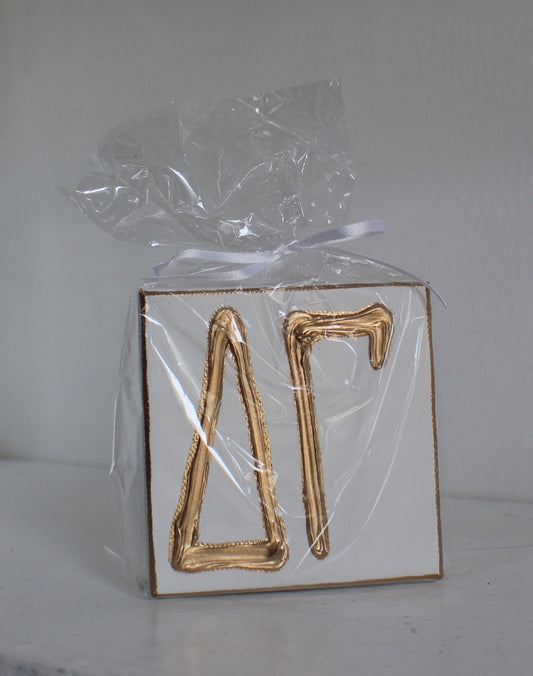 Delta Gamma White and Gold Canvas