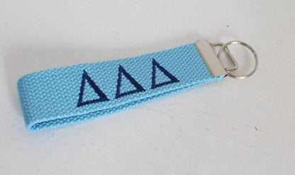 Delta Delta Delta Wristlet Keychain