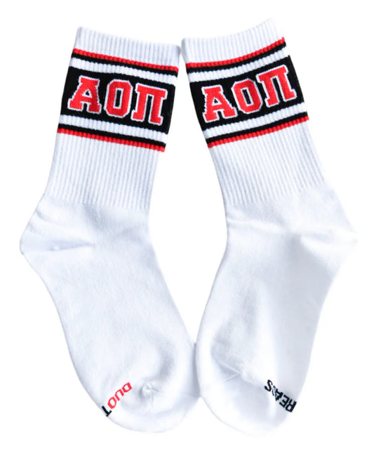 Alpha Omicron Pi Sorority Line Socks