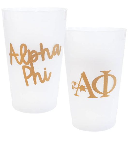 Alpha Phi Golden Frost Flex Cup