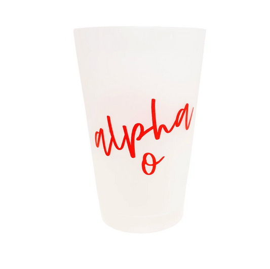 Alpha Omicron Pi Script Frost Cup