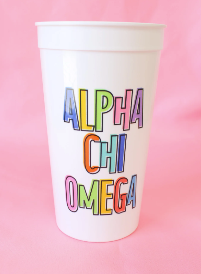 Alpha Chi Omega Colorful Stadium Cup