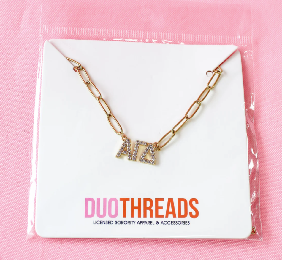 Alpha Gamma Delta Rhinestone Necklace