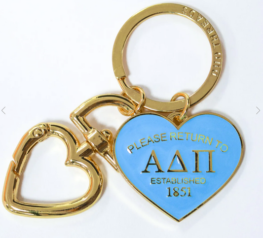 Alpha Delta Pi Heart Keychain