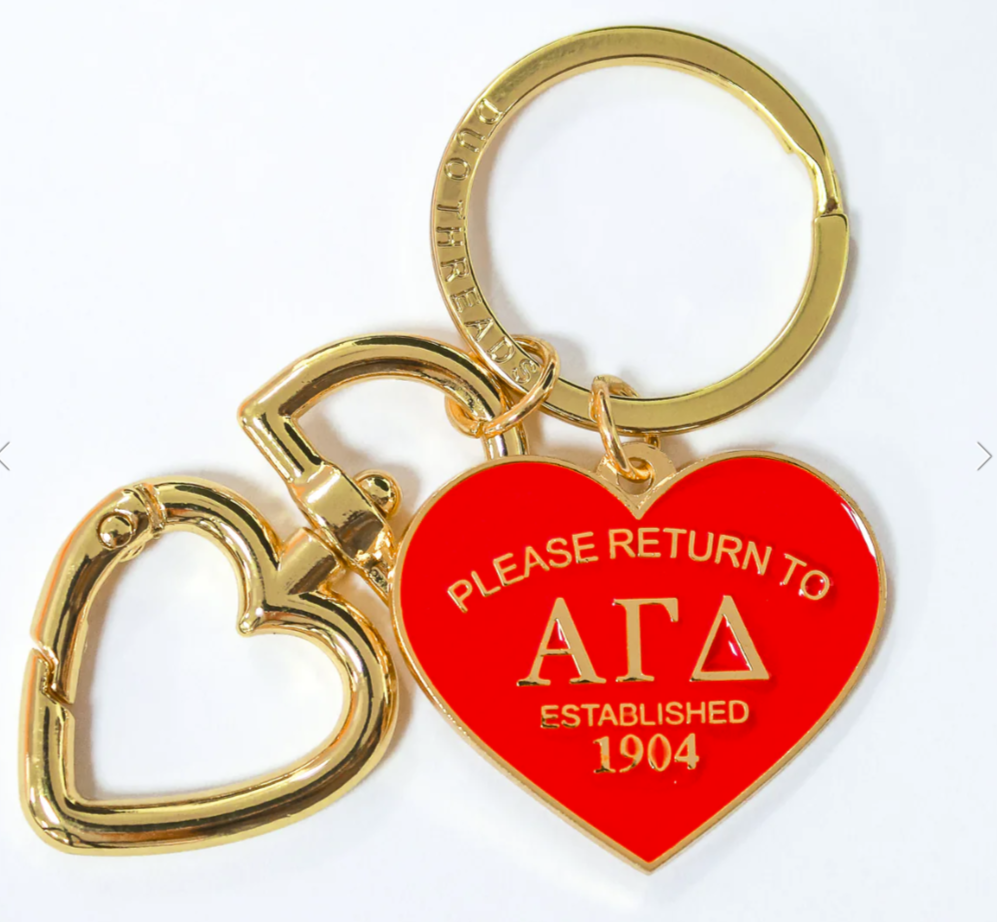 Alpha Gamma Delta Heart Keychain