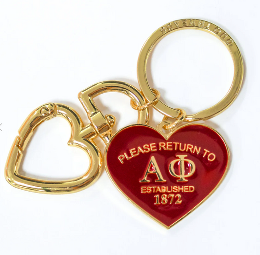 Alpha Phi Heart Keychain