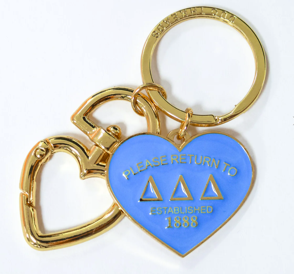 Delta Delta Delta Heart Keychain