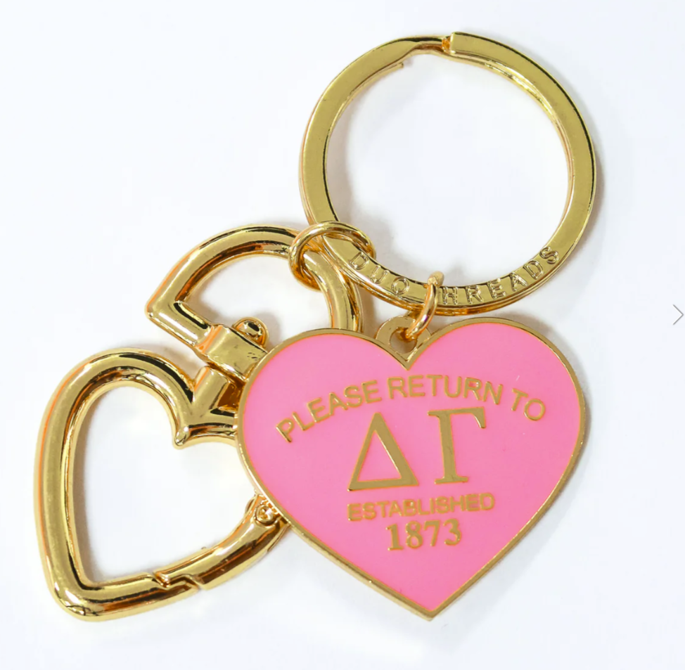 Delta Gamma Heart Keychain