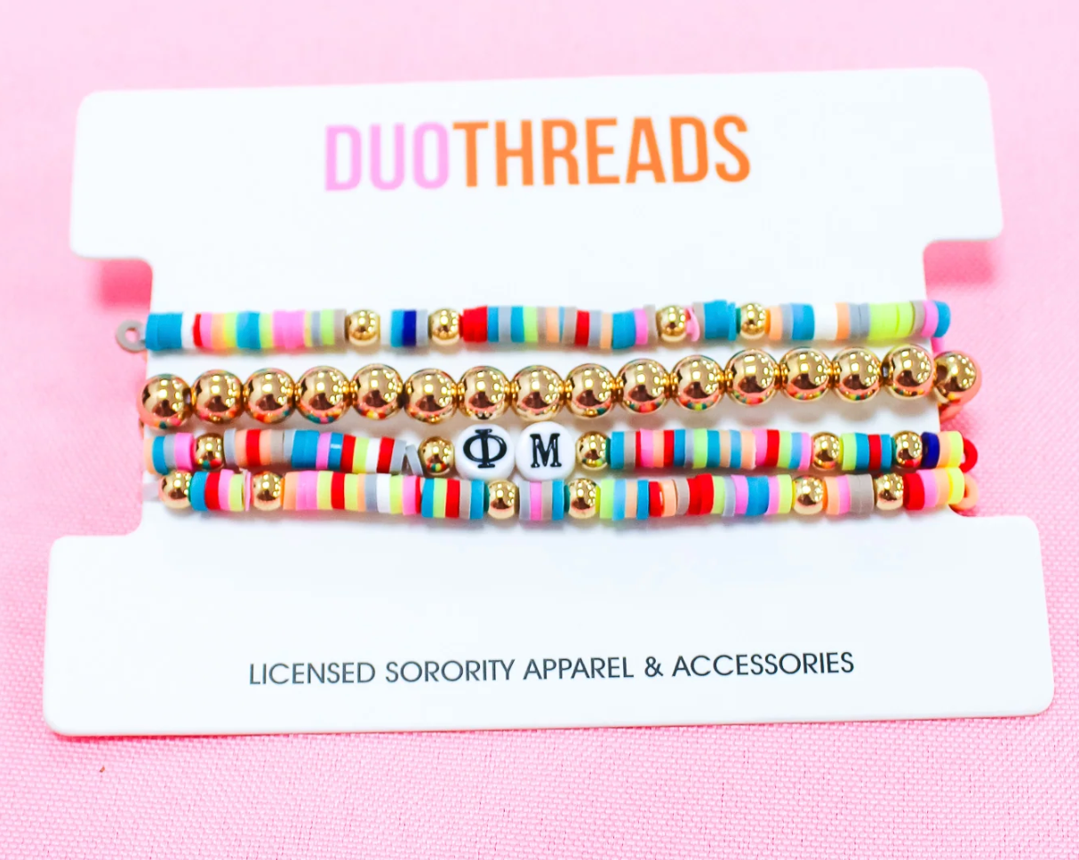 Phi Mu Beaded Bracelets