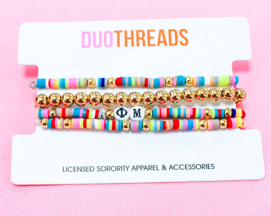 Phi Mu Beaded Bracelets