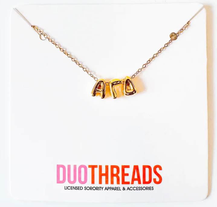 Alpha Gamma Delta Bubble Gold Necklace