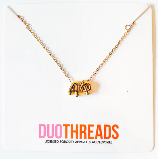 Alpha Phi Bubble Gold Necklace