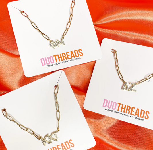 Phi Mu Rhinestone Necklace