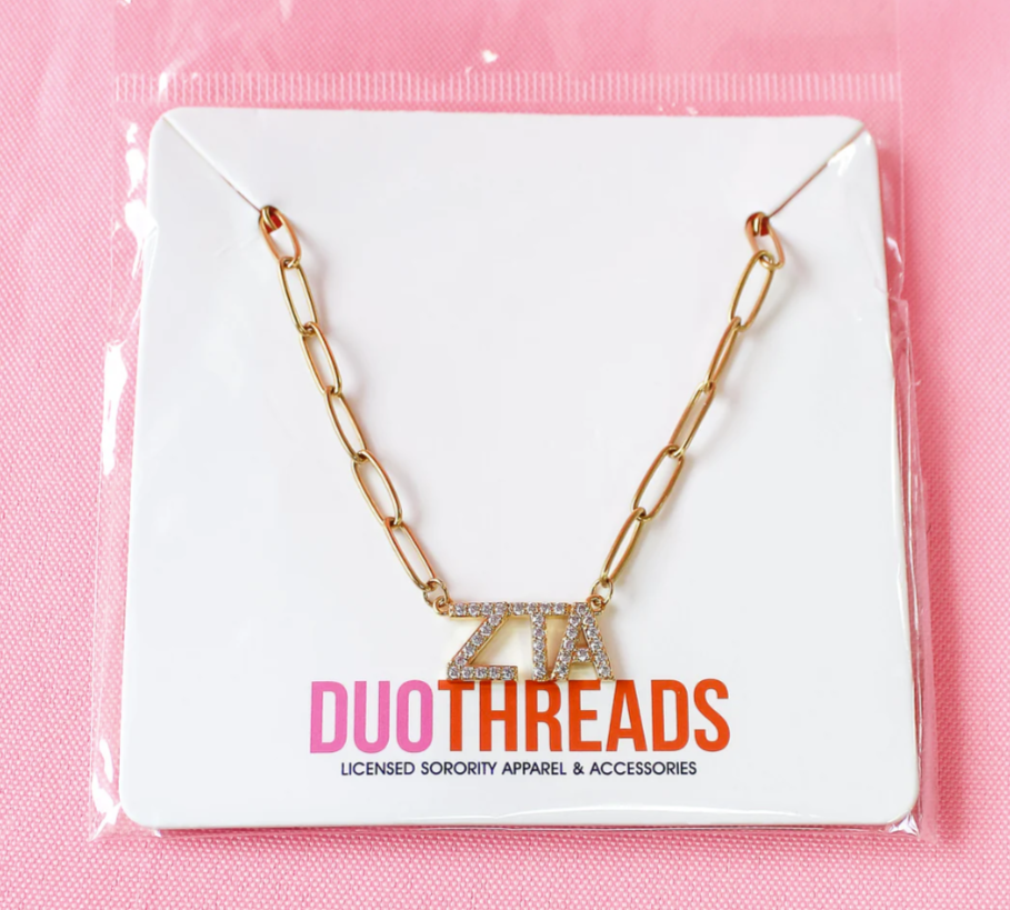 Zeta Tau Alpha Rhinestone Necklace