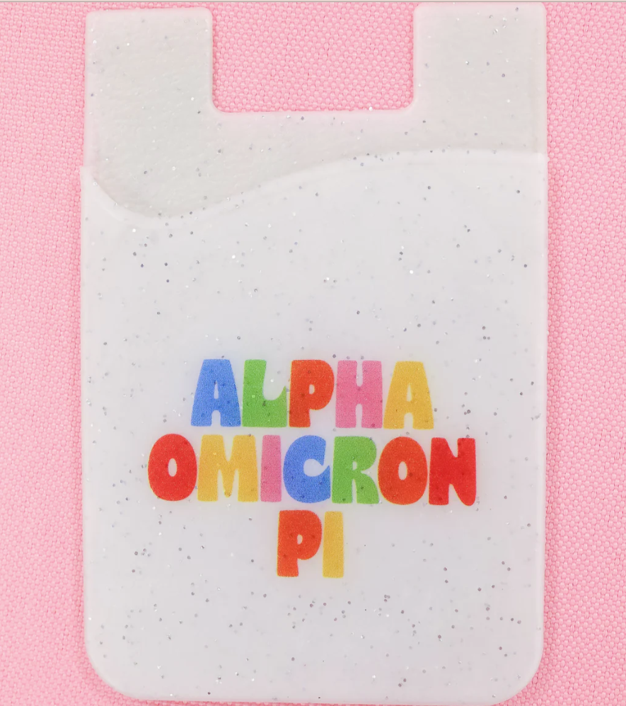 Alpha Omicron Pi Shimmer Phone Wallet