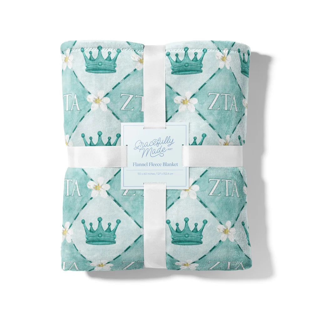 Zeta Tau Alpha Flannel Fleece Blanket