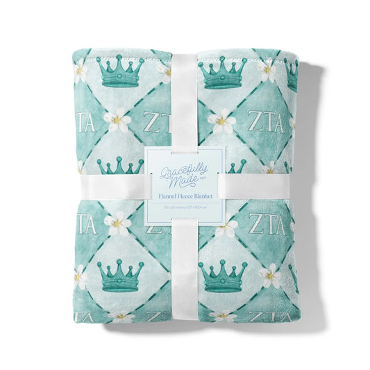 Zeta Tau Alpha Flannel Fleece Blanket