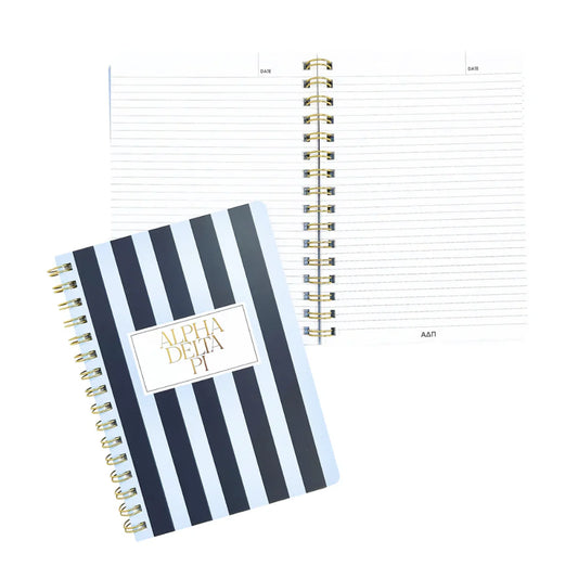 Alpha Delta Pi Stripe Notebook