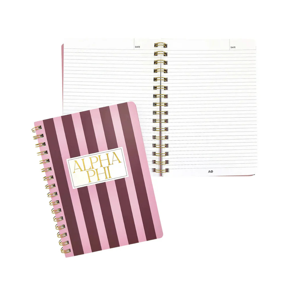 Alpha Phi Stripe Notebook