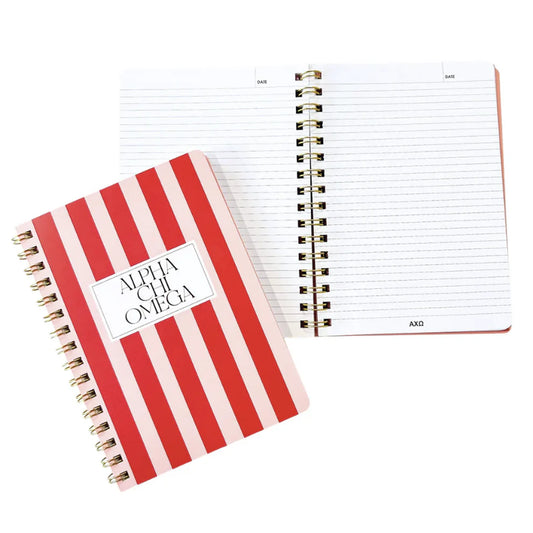Alpha Chi Omega Stripe Notebook