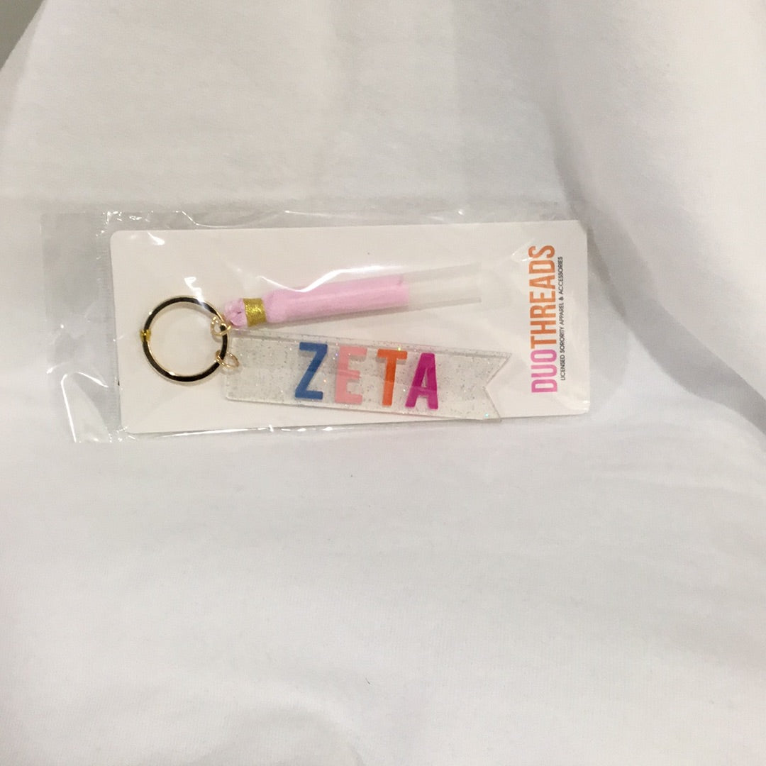 Zeta Tau Alpha Multicolored Keychain