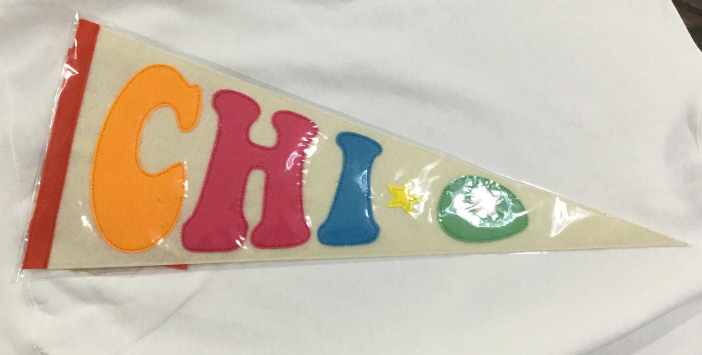 Chi Omega Pennant Flag