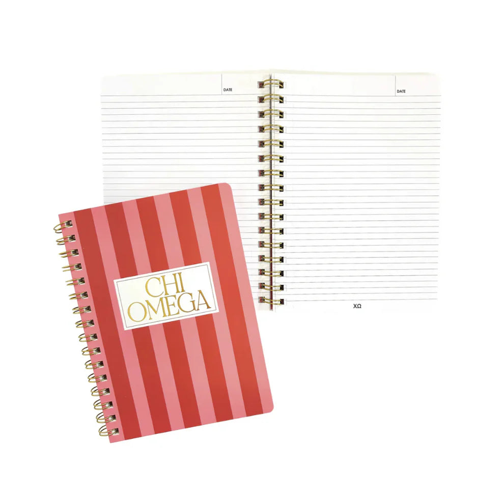 Chi Omega Stripe Notebook