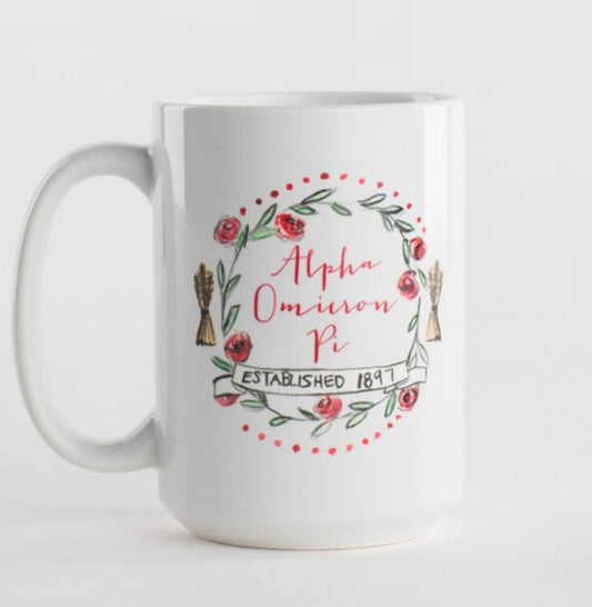 Alpha Omicron Pi Motif Mug