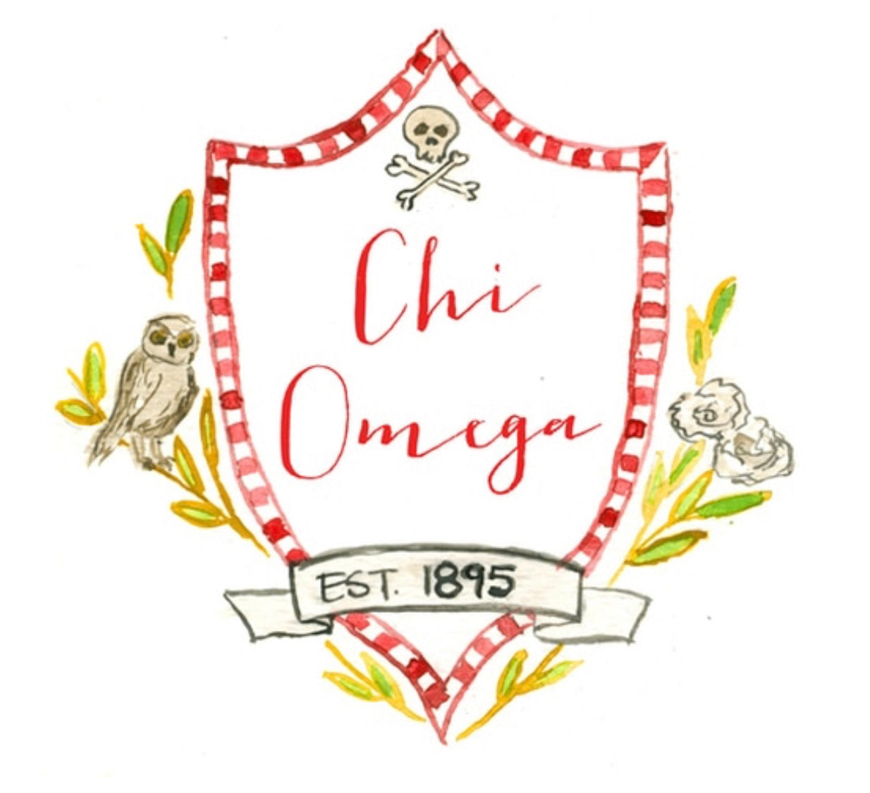 Chi Omega Motif Decal