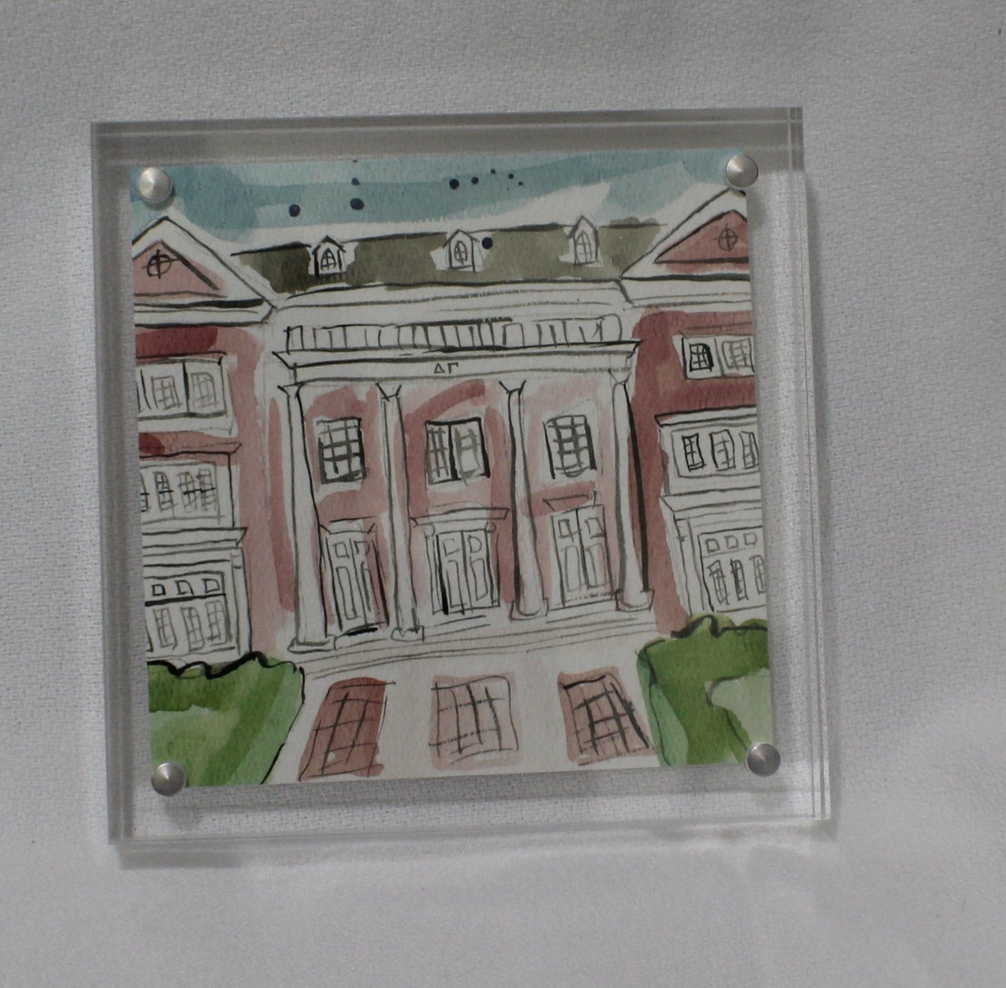 Delta Gamma Acrylic Framed House Painting