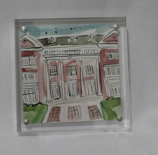 Delta Gamma Acrylic Framed House Painting
