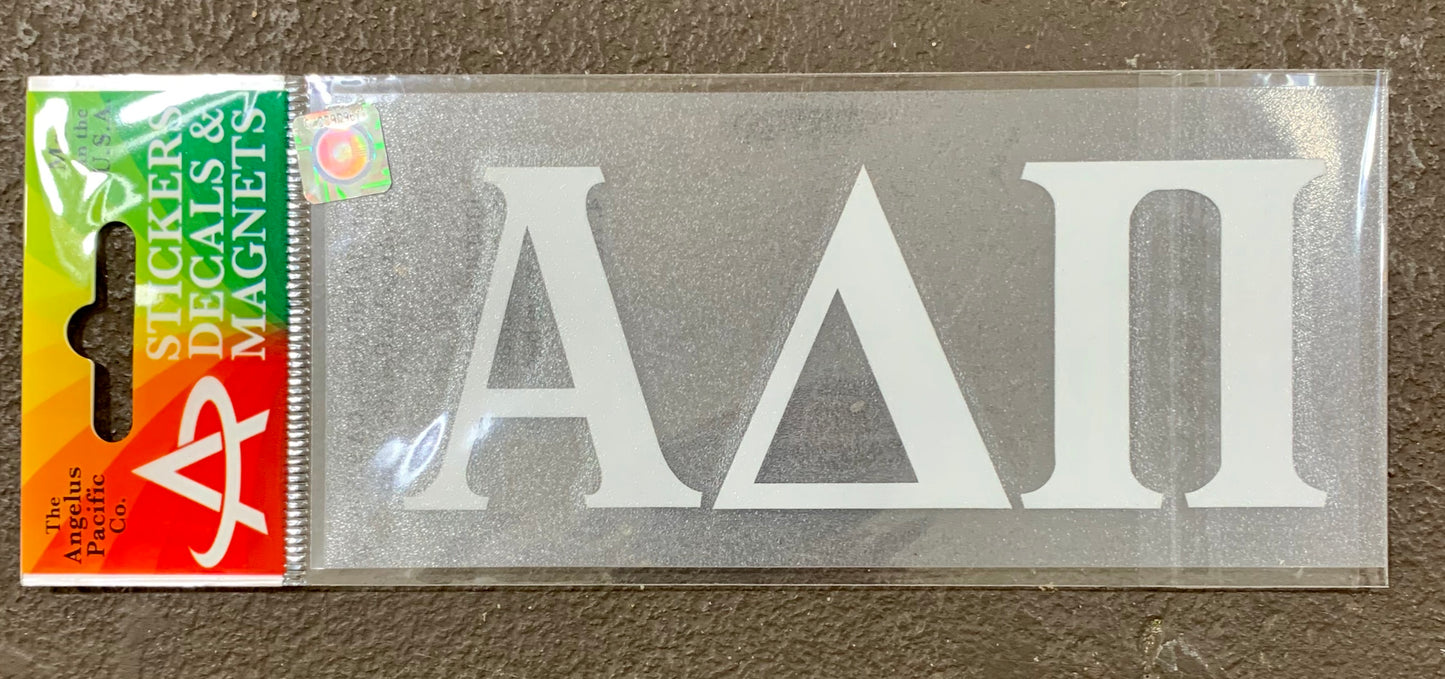 Alpha Delta Pi White Car Decal