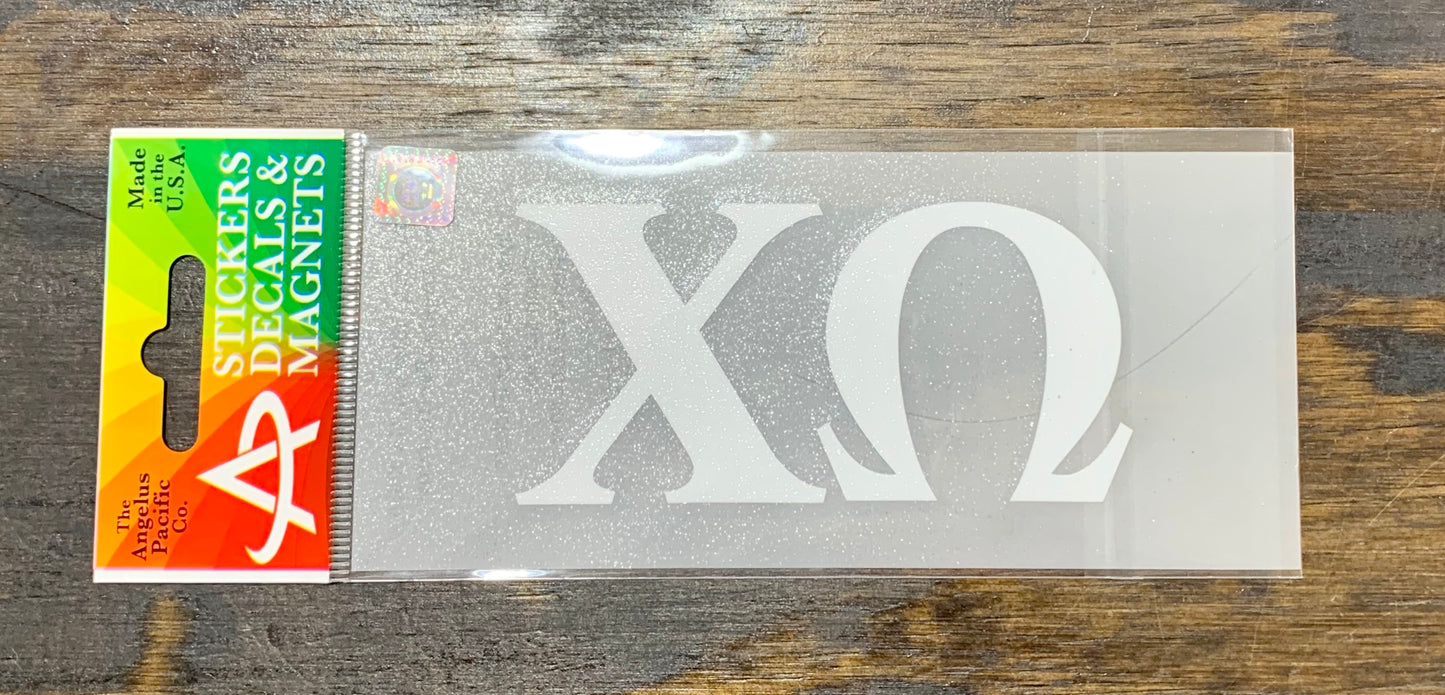 Chi Omega White Car Decal