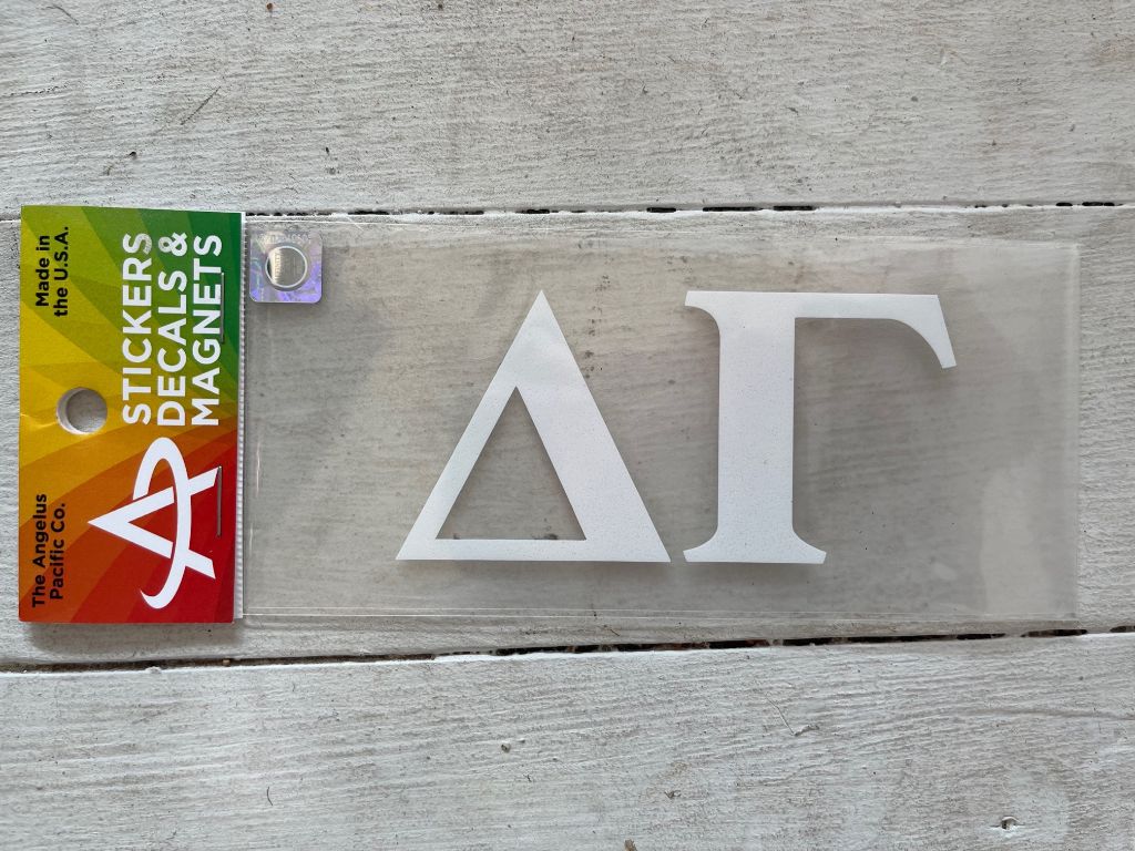Delta Gamma White Car Decal