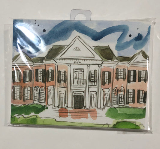 Zeta Tau Alpha Sorority House Notecard Set