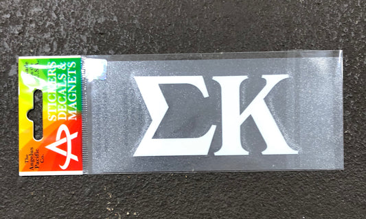 Sigma Kappa White Car Decal
