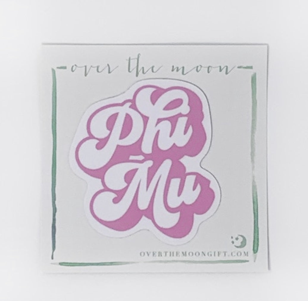Phi Mu Retro Decal