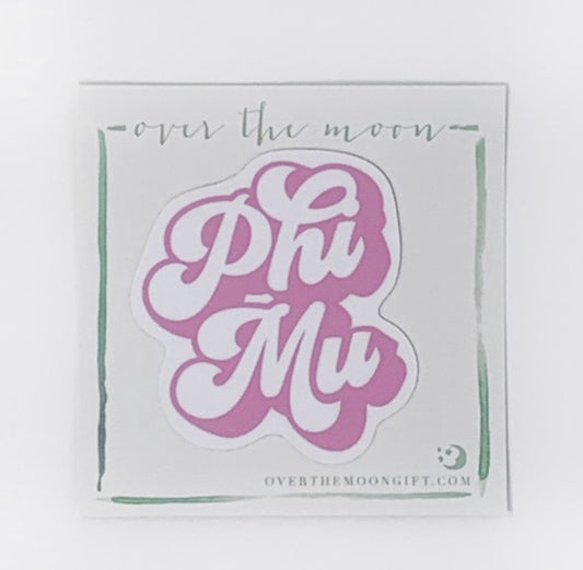 Phi Mu Retro Decal