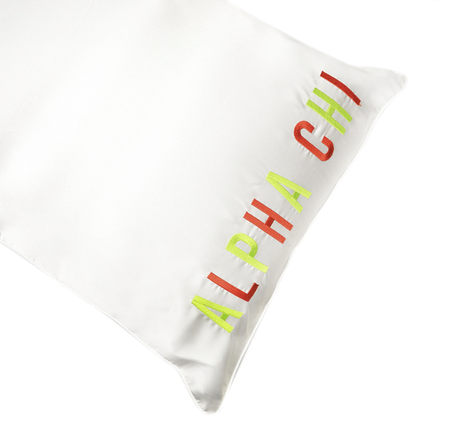Alpha Chi Omega Satin Embroidered Pillowcase