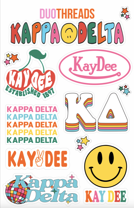 Kappa Delta Colorful Sticker Sheet