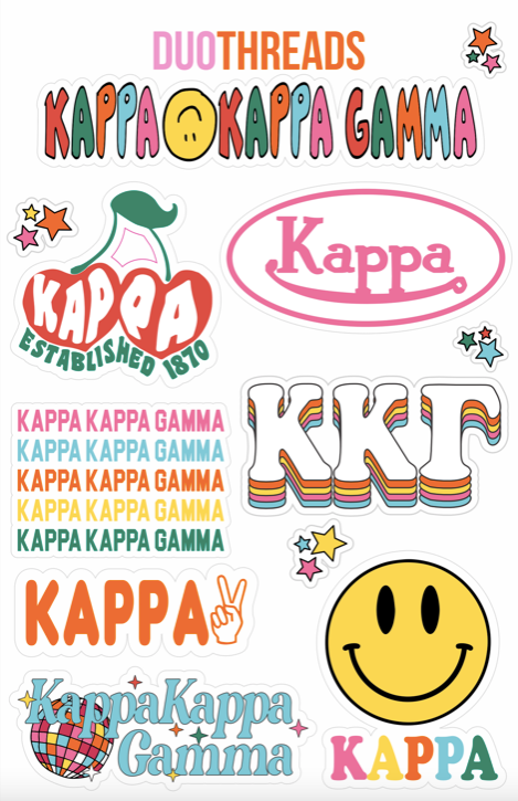Kappa Kappa Gamma Colorful Sticker Sheet