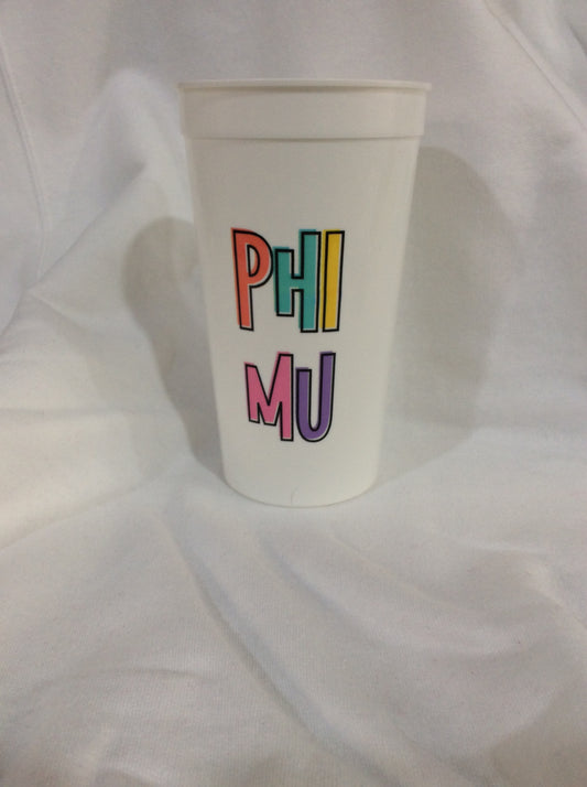Phi Mu Colorful Stadium Cup