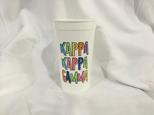 Kappa Kappa Gamma Colorful Stadium Cup