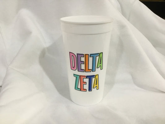 Delta Zeta Colorful Stadium Cup