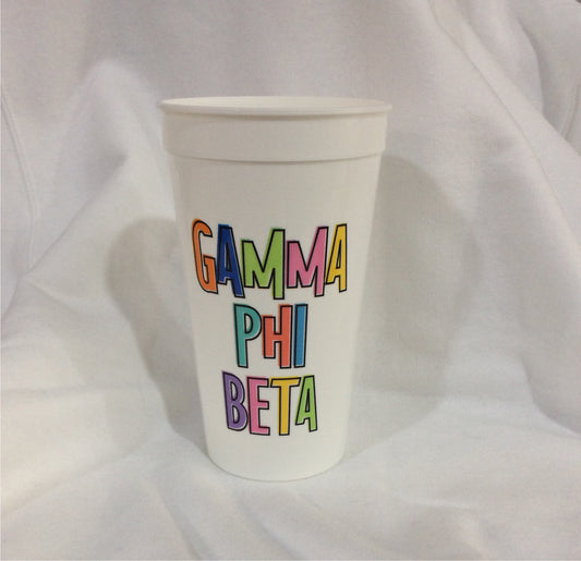 Gamma Phi Beta Colorful Stadium Cup
